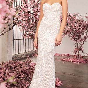 Lulus Olivia sequin strapless dress